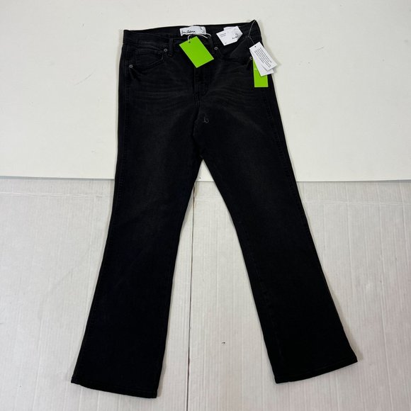 Sam Edelman Pants - Sam Edelman Women's Black Linnie Flare Leg High Rise Cotton Jeans Size 27